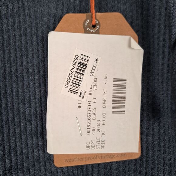 Weatherproof Vintage Men's Blue Long Sleeved Waffle Hoodie Sweater Size XXL - Picture 5 of 9